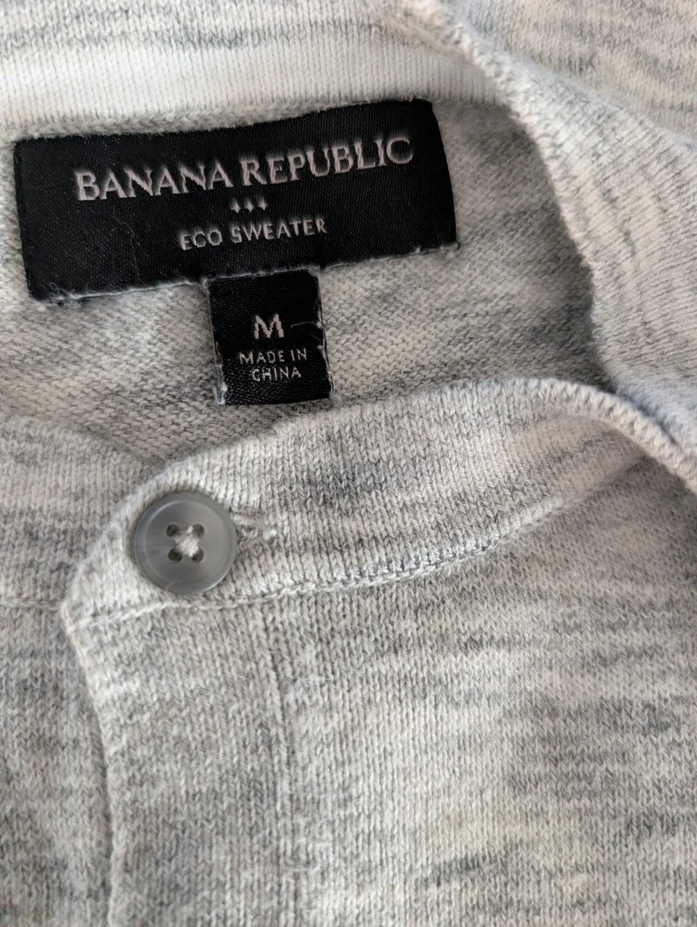 Banana Republic Light Heather Gray Short-Sleeve Henley